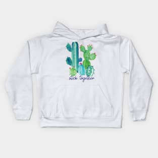 Stick Together Watercolor Cacti Kids Hoodie